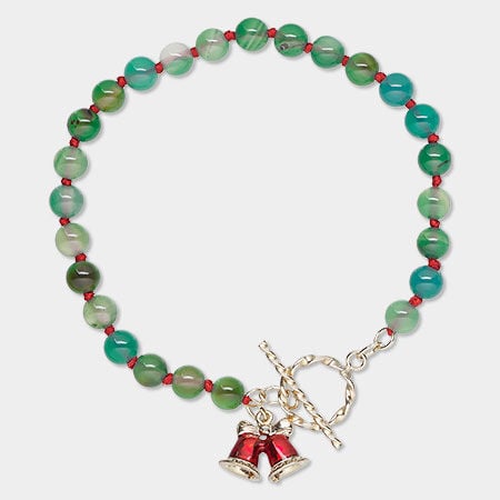 simple earrings with round gemstone beads